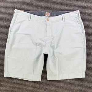 NEW Faherty Brand Flat Front Shorts Mens 40 Light Blue Linen Blend 9" Inseam